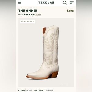 Tecovas Annie, bone white, women’s 8.5